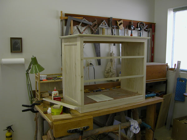 workshop- poplar cabinet on workbench