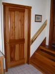 spare room entry tulip poplar - new handrail will age to match